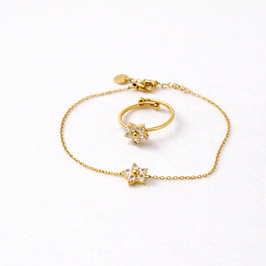 FLEURÉ D’OR Ring - CRYSTAL